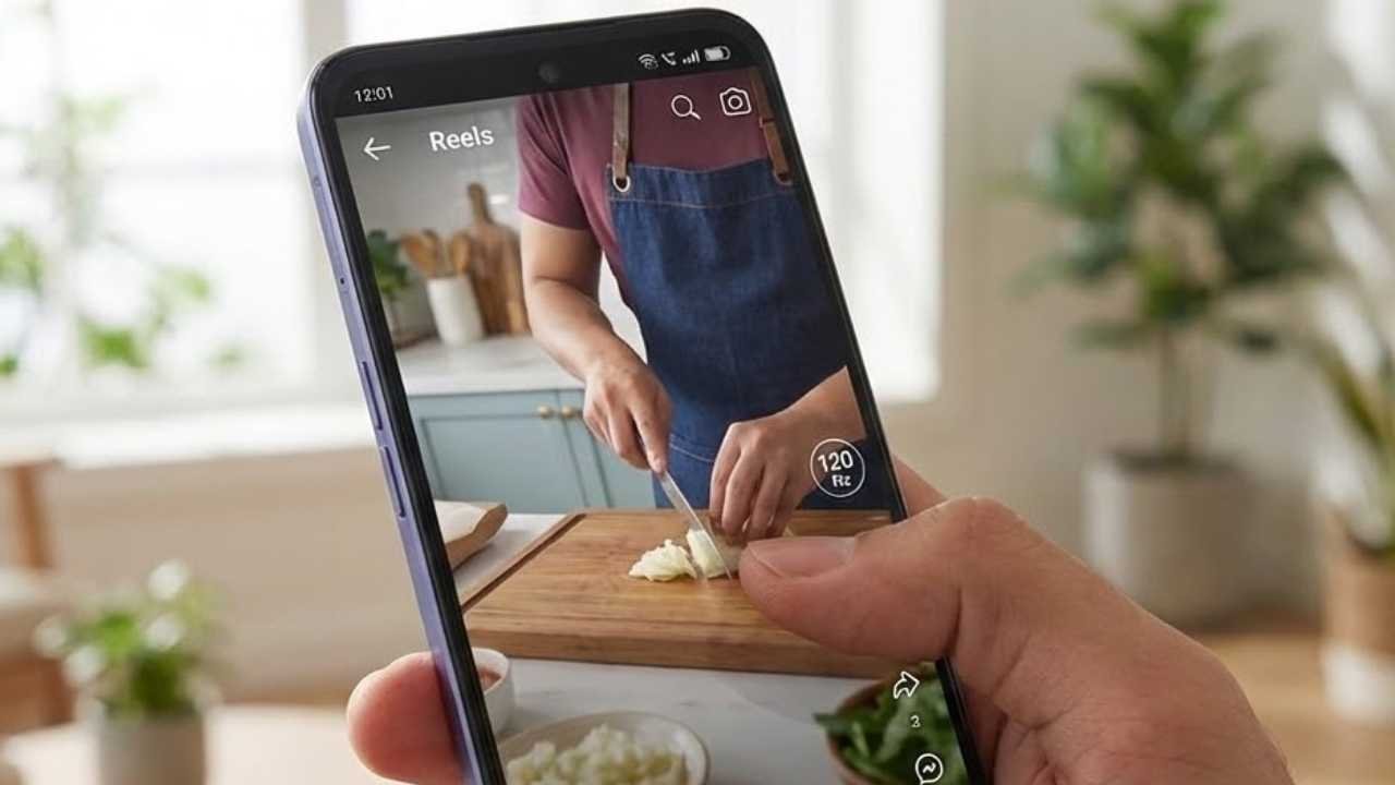 Oppo A6x 120 Hz smoothness test scrolling Facebook reels